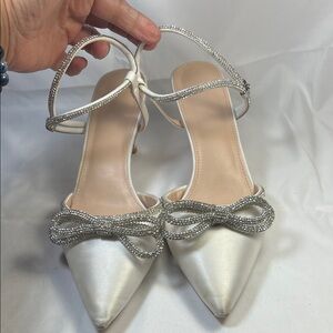 Elegant Silver and White Women's Heels